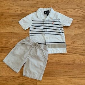 Nautica short sleeves shirt and shorts Toddler 18M